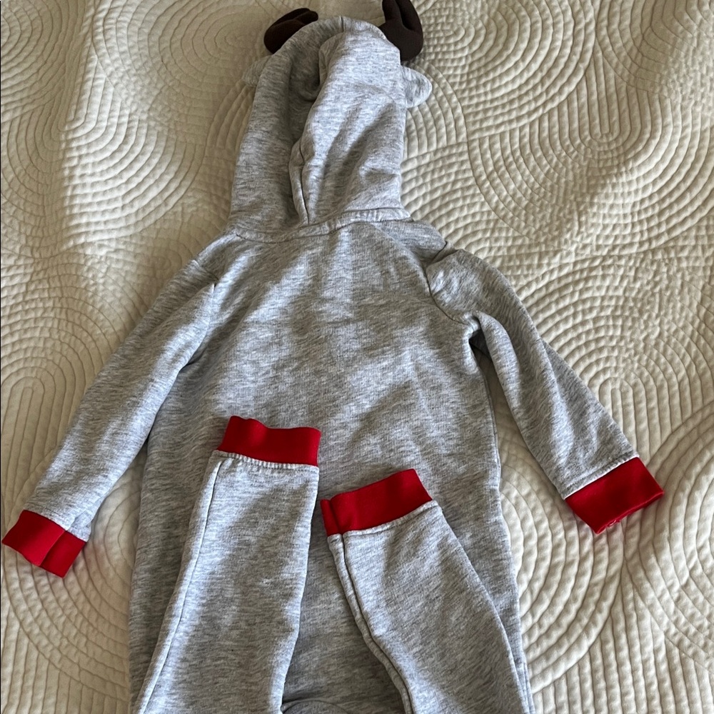 Cat & Jack Gray and Red RainDeer Onesie - Picture 5 of 5